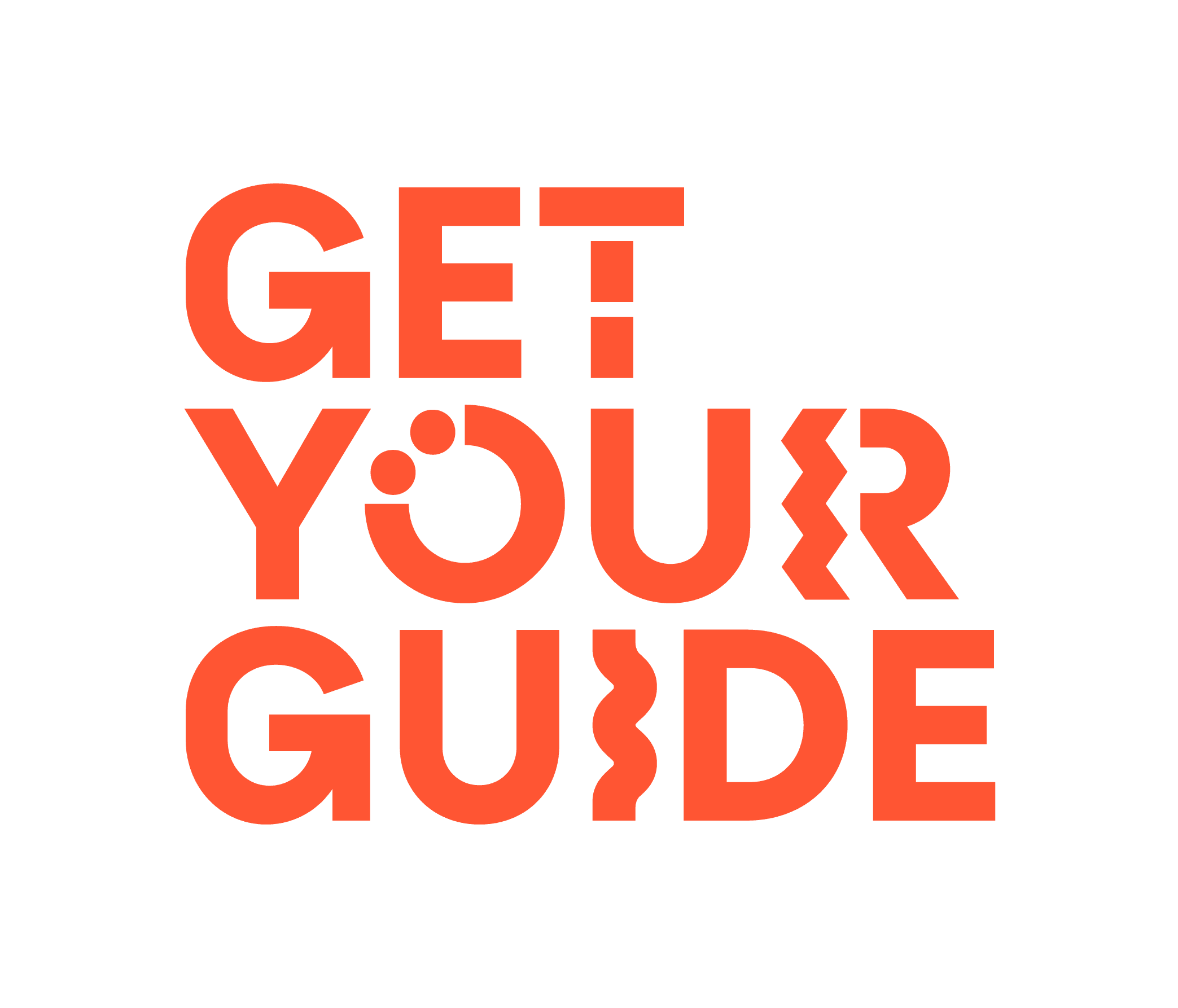 Travel by Bel logo featuring "Get Your Guide" in bold, vibrant colours for travel inspiration.